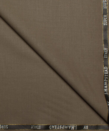 J.Hampstead Super 100's Solids 20% Wool Suiting Fabric (Sand Dune Brown)