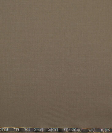 J.Hampstead Super 100's Solids 20% Wool Suiting Fabric (Sand Dune Brown)