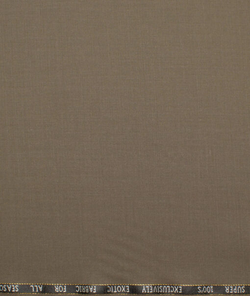 J.Hampstead Super 100's Solids 20% Wool Suiting Fabric (Sand Dune Brown)