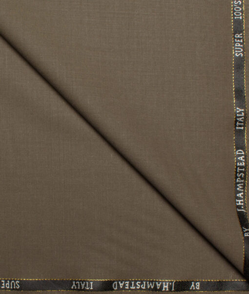 J.Hampstead Super 100's Solids 20% Wool Suiting Fabric (Sand Dune Brown)