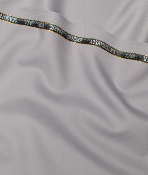 J.Hampstead Super 100's Solids 20% Wool Suiting Fabric (Silver Grey)