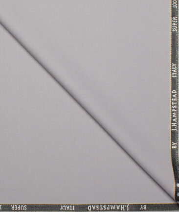 J.Hampstead Super 100's Solids 20% Wool Suiting Fabric (Silver Grey)