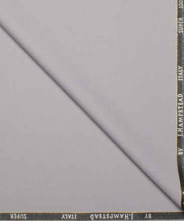 J.Hampstead Super 100's Solids 20% Wool Suiting Fabric (Silver Grey)