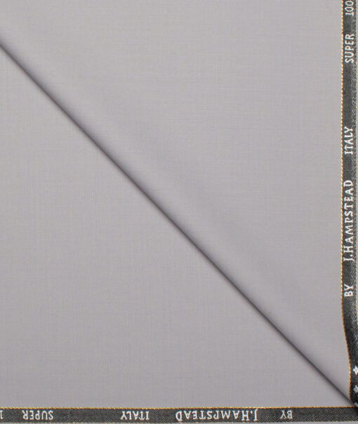 J.Hampstead Super 100's Solids 20% Wool Suiting Fabric (Silver Grey)