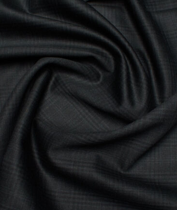 Panero Italy Super 120's Checks 30% Wool Suiting Fabric (Greyish Black)