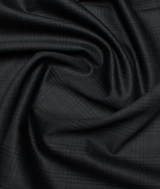 Panero Italy Super 120's Checks 30% Wool Suiting Fabric (Greyish Black)