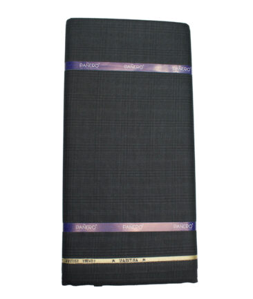 Panero Italy Super 120's Checks 30% Wool Suiting Fabric (Greyish Black)