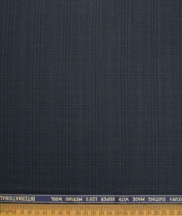 Panero Italy Super 120's Checks 30% Wool Suiting Fabric (Dark Blue)