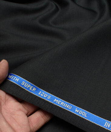 Panero Italy Super 120's Solids 30% Wool Suiting Fabric (Black)