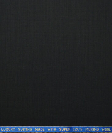Panero Italy Super 120's Solids 30% Wool Suiting Fabric (Black)