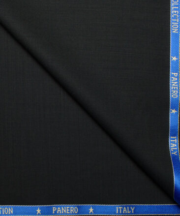 Panero Italy Super 120's Solids 30% Wool Suiting Fabric (Black)