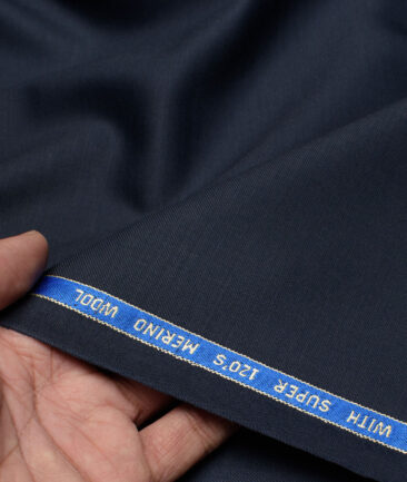 Panero Italy Super 120's Solids 30% Wool Suiting Fabric (Dark Blue)