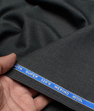 Panero Italy Super 120's Solids 30% Wool Suiting Fabric (Dark Worsted Grey)