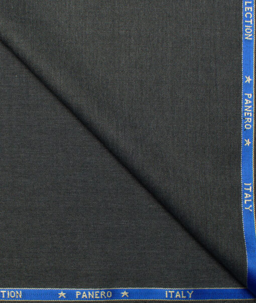 Panero Italy Super 120's Solids 30% Wool Suiting Fabric (Dark Worsted Grey)