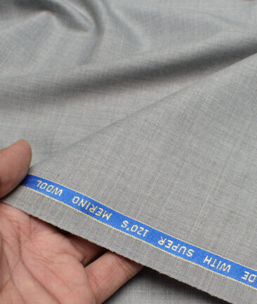 Panero Italy Super 120's Solids 30% Wool Suiting Fabric (Light Worsted Grey)