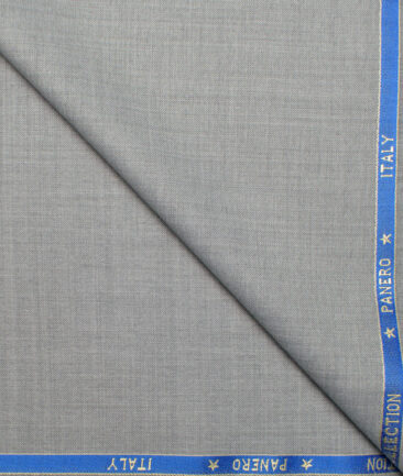 Panero Italy Super 120's Solids 30% Wool Suiting Fabric (Light Worsted Grey)