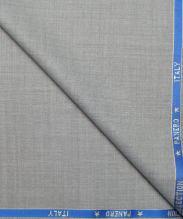 Panero Italy Super 120's Solids 30% Wool Suiting Fabric (Light Worsted Grey)