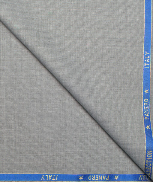 Panero Italy Super 120's Solids 30% Wool Suiting Fabric (Light Worsted Grey)