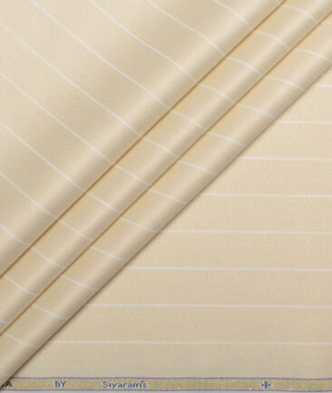 Siyaram's  Bamboo Striped Shirting Fabric (Cream)