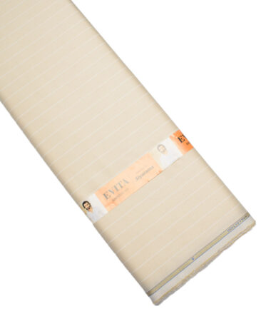 Siyaram's  Bamboo Striped Shirting Fabric (Cream)