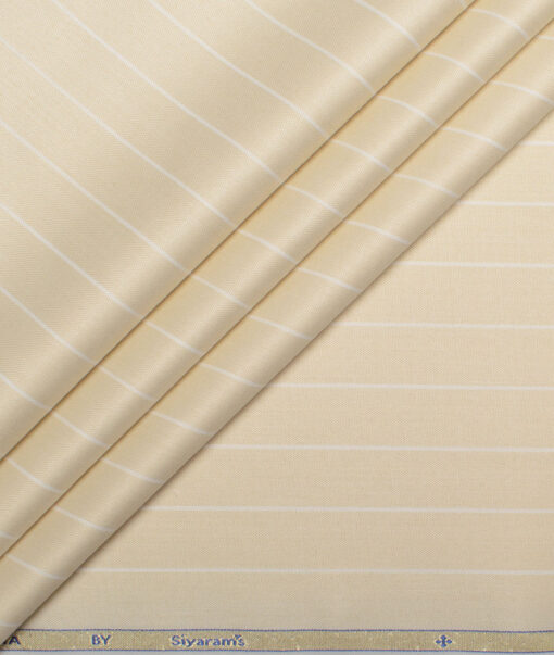 Siyaram's  Bamboo Striped Shirting Fabric (Cream)