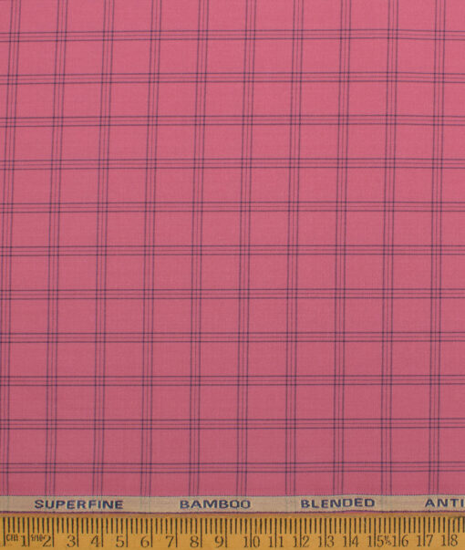 Siyaram's  Bamboo Checks Shirting Fabric (Thulian Pink)
