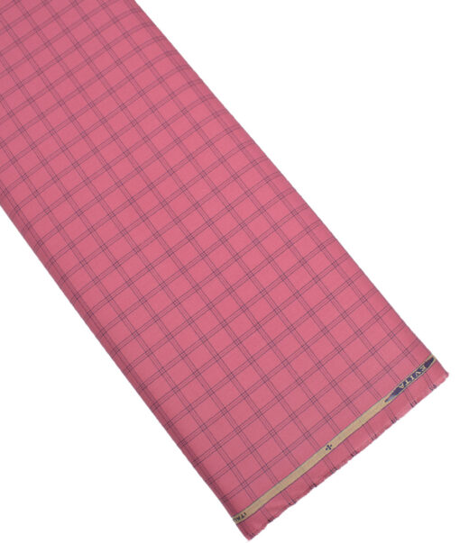 Siyaram's  Bamboo Checks Shirting Fabric (Thulian Pink)