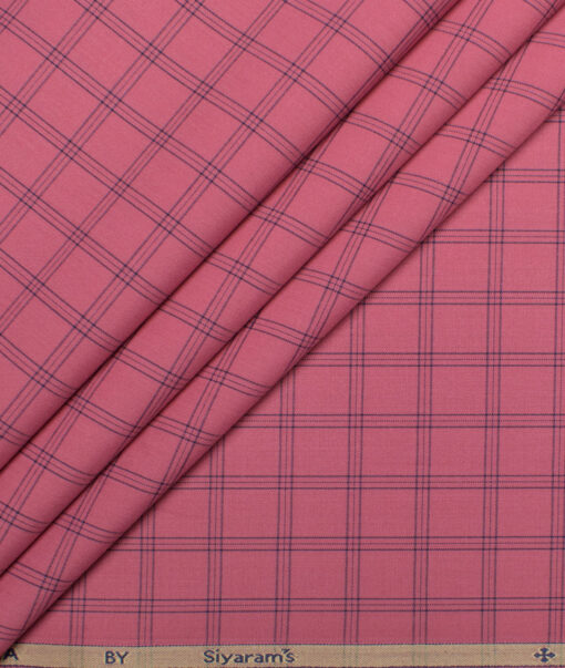 Siyaram's  Bamboo Checks Shirting Fabric (Thulian Pink)