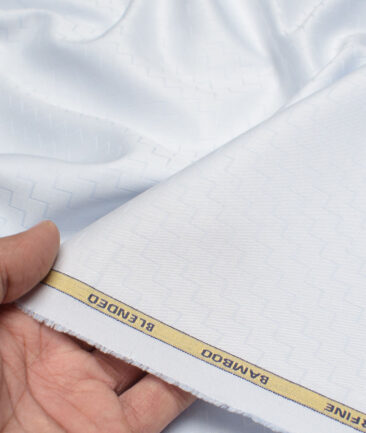 Siyaram's  Bamboo Self Design Shirting Fabric (Sky Blue)