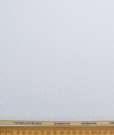 Siyaram's  Bamboo Self Design Shirting Fabric (Sky Blue)