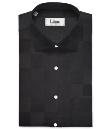 Siyaram's  Bamboo Checks Shirting Fabric (Black)