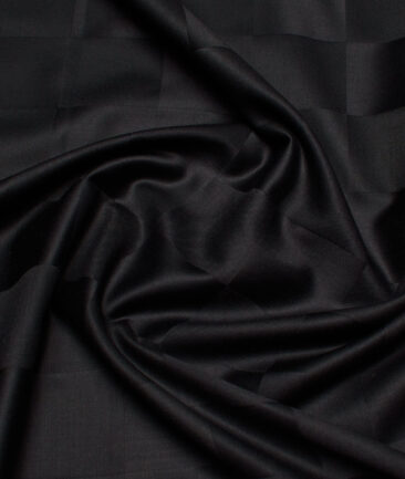 Siyaram's  Bamboo Checks Shirting Fabric (Black)