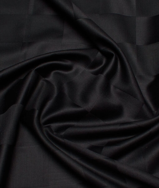 Siyaram's  Bamboo Checks Shirting Fabric (Black)
