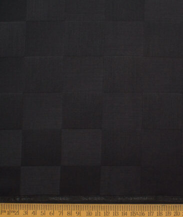 Siyaram's  Bamboo Checks Shirting Fabric (Black)