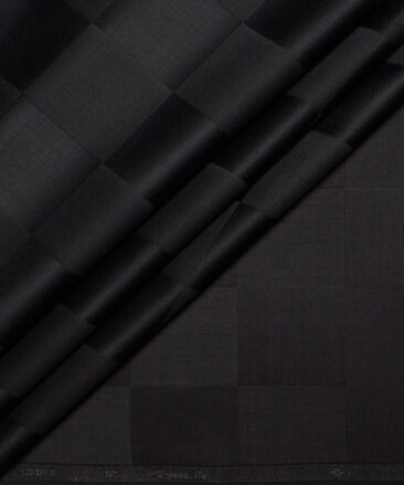 Siyaram's  Bamboo Checks Shirting Fabric (Black)