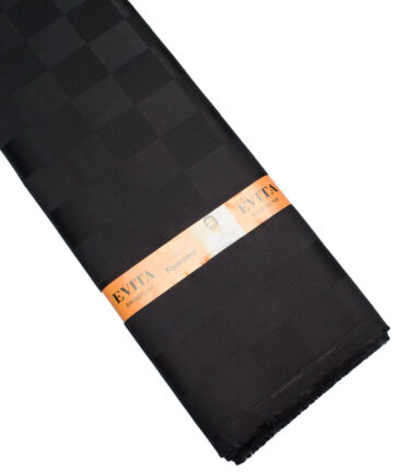 Siyaram's  Bamboo Checks Shirting Fabric (Black)