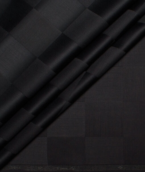 Siyaram's  Bamboo Checks Shirting Fabric (Black)