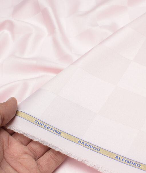 Siyaram's  Bamboo Checks Shirting Fabric (Pink)