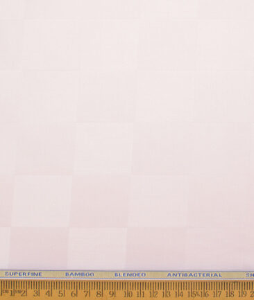 Siyaram's  Bamboo Checks Shirting Fabric (Pink)