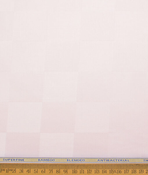 Siyaram's  Bamboo Checks Shirting Fabric (Pink)