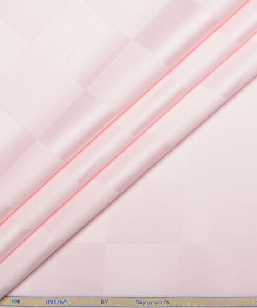 Siyaram's  Bamboo Checks Shirting Fabric (Pink)