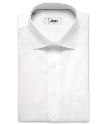 Siyaram's  Bamboo Checks Shirting Fabric (White)