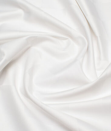 Siyaram's  Bamboo Checks Shirting Fabric (White)