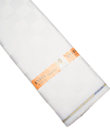 Siyaram's  Bamboo Checks Shirting Fabric (White)