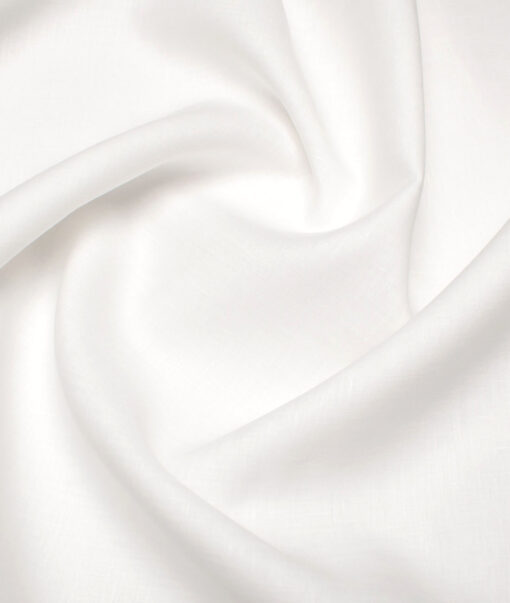 Burgoyne 150 LEA Irish Linen Solids Shirt or Kurta Pajama Fabric (White)