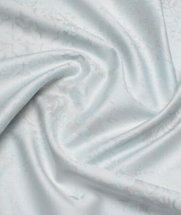 J.Hampstead  Giza Cotton Self Design Shirt or Kurta Fabric (Arctic Blue)