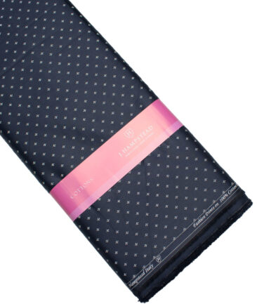 J.Hampstead  Cotton Printed Shirt or Kurta Fabric (Navy Blue)