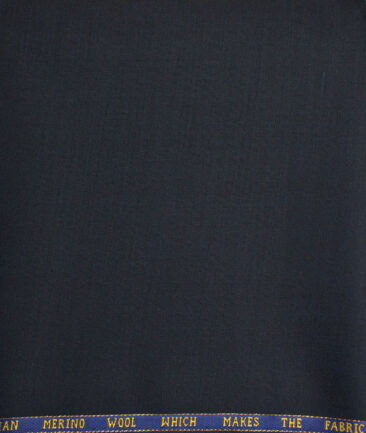 J.Hampstead  60% Merino Wool Super 140's Solids  Unstitched  Trouser Fabric (Dark Blue)