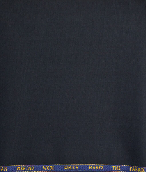 J.Hampstead  60% Merino Wool Super 140's Solids  Unstitched  Trouser Fabric (Dark Blue)