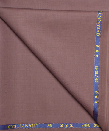 J.Hampstead  60% Merino Wool Super 140's Solids  Unstitched  Trouser Fabric (Mauve)
